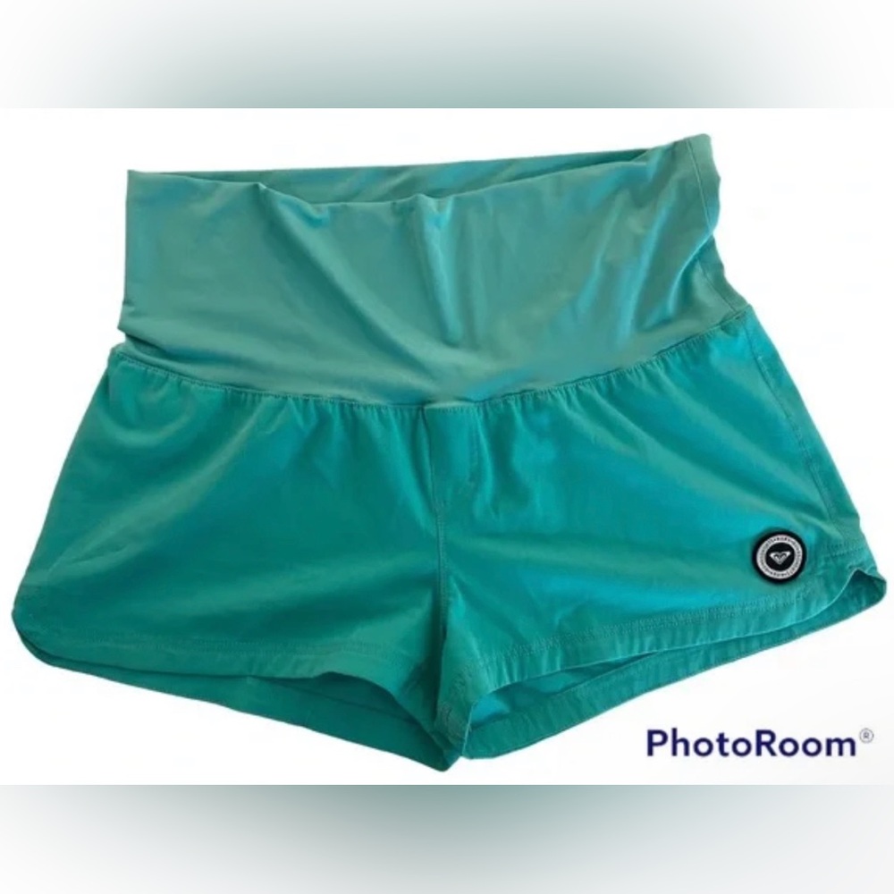 ROXY Endless Summer Teal Stretch Foldover 2" Board Shorts Large 🏄 Womens Ladies - Picture 5 of 6